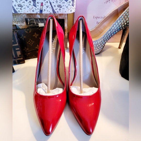 🌺SALE Charles by Charles David Red Heel Sandals Pumps - Picture 6 of 9